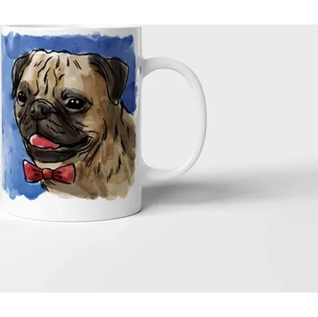 Hrnek s Mopsem - Červená