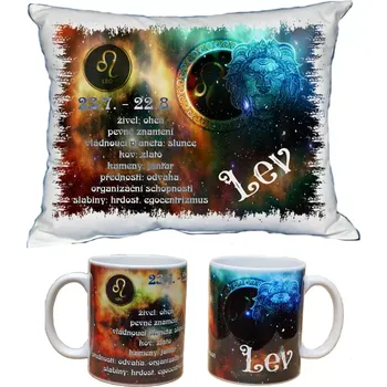 Dekorativní polštářek Znamení Lev dárkový set (ZNAMENÍ ZVĚROKRUHU)