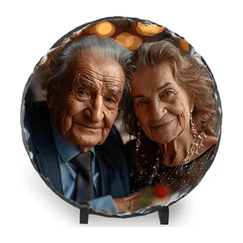 Smuteční dekorace Barevná náhrobní deska - kulatá 14cm, stojánek