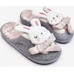 Dětské pantofle na tlusté podrážce se zajíčky Dasca Barva: Stříbrná, Velikost: 32