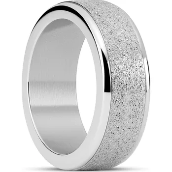 Prsten Enthumema | 8mm třpytivý fidget prsten z nerezové oceli stříbrné barvy - Seizmont