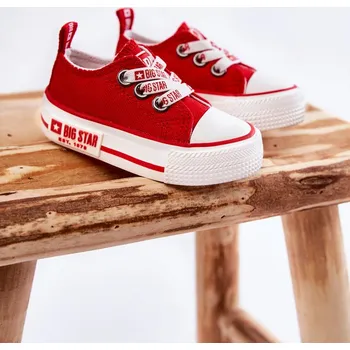 Dětská móda Dětské látkové tenisky BIG STAR KK374053 Barva: Červená, Velikost: 19