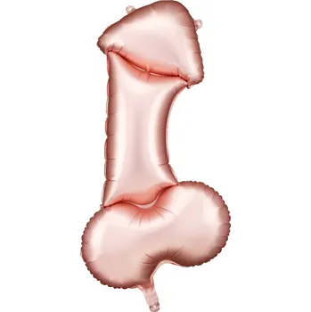 Fóliový balónek penis 55,5x112 cm, řůžovo-zlatý