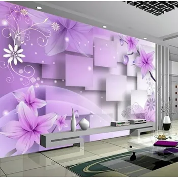 Tapeta Solution Media 3D tapeta - Fialové květy MU1271 1 - Voděodolné plátno - Textilní tapeta omyvatelná - 250g/m2