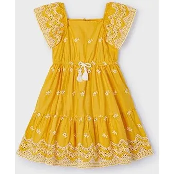 Dívčí šaty dětské madeirové šaty žluté Mayoral 3933-80 velikost 116