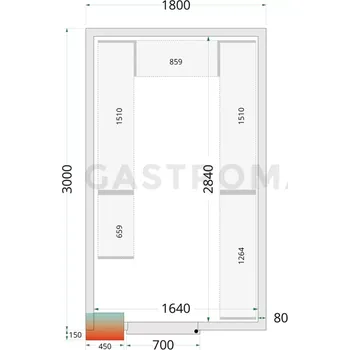 Panely ke stavebnicovým boxům s 80 mm izolací | TEFCOLD, CR 180x300x220