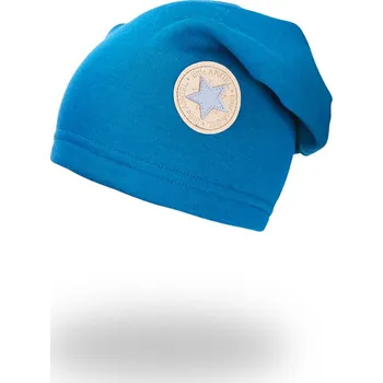 Čepice Little Angel Čepice spadlá hřejivá - tyrkys Velikost čepic: 3 | 42-44 cm