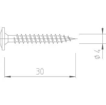 Obklad Vrut nerez 4x30 mm TX A2 NOVIK