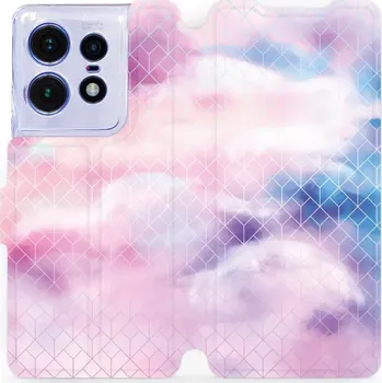 Pouzdro na mobilní telefon Flipové pouzdro Mobiwear - Motorola Edge 50 Pro - MR02S Vodovkové obrazce (Knížkové flip pouzdro, obal, kryt na mobil Motorola Edge 50 Pro - MR02S Vodovkové obrazce, materiál Umělá kůže + TPU - ochrana 360°, stojánek, silikonová vanička, magnetické zavírá