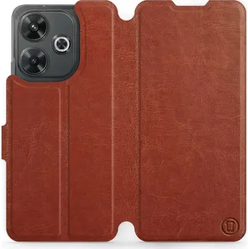 Pouzdro na mobilní telefon Flipové pouzdro Mobiwear - Xiaomi Redmi 13 - Hnědé a šedé (Knížkové flip pouzdro, obal, kryt na mobil Xiaomi Redmi 13 - Hnědé a šedé, materiál Umělá kůže + TPU - ochrana 360°, stojánek, silikonová vanička, magnetické zavírání)