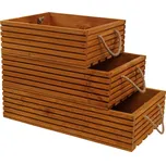 Vingo Dřevěná bedýnka s lanovými uchy, světle hnědá Rozměry (cm): 50x35, v. 14,5