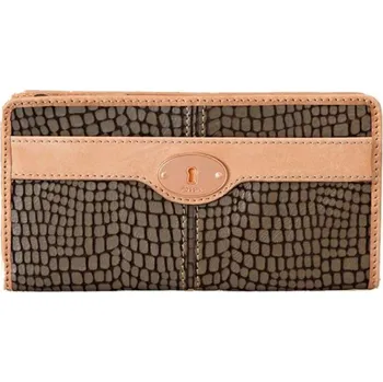 Peněženka Dámská peněženka Fossil Leather Wallet Maddox Grey šedá