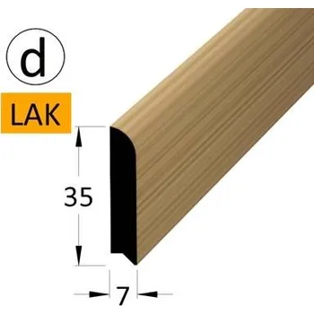 soklová lišta NOVÁK Podlahová - soklová lišta 35x7 dýha dub lak, 2,4m 519