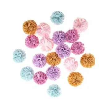Set školních potřeb Pompony tiulowe pastelowe 2cm 20szt