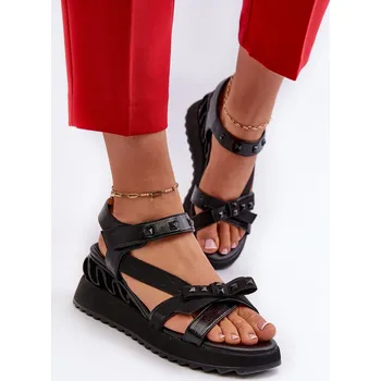 Dámské sandále Dámské sandály s mašlí D&A CR956 Barva: Černá, Velikost: 39