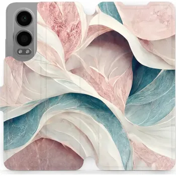 Pouzdro na mobilní telefon Flipové pouzdro Mobiwear - OnePlus Nord CE 4 Lite 5G - VP33S Růžový a zelenkavý mramor (Knížkové flip pouzdro, obal, kryt na mobil OnePlus Nord CE 4 Lite 5G - VP33S Růžový a zelenkavý mramor, materiál Umělá kůže + TPU - ochrana 360°, stojánek, silikonová)