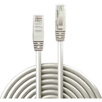 Datový kabel LINDY 48005 RJ45 síťové kabely, propojovací kabely CAT 6 U/UTP 5.00 m šedá s ochranou 1 ks