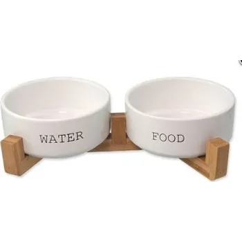 Miska pro psa Keramické misky Dog Fantasy se stojánkem 850ml bílé KRMIMMASEM.CZ PPf 80994