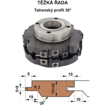 Frézka Sada fréz na pero a drážku s VBD 560 CF 180x40 / 4z - Tatranský profil 30° - TĚŽKÁ ŘADA