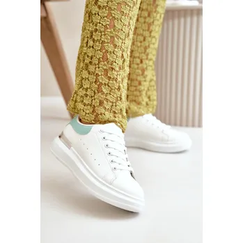 Dámské tenisky Nízké Dámské Tenisky Na Platformě Z Eko Kůže Nevelena Barva: Zelená, Velikost: 36