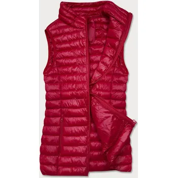 Dámská vesta Krátká prošívaná dámská vesta v bordó barvě (5M702-6) odstíny červené S (36)