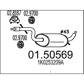 Auto-moto Střední tlumič výfuku MTS 01.50569