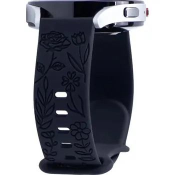Příslušenství k chytrým hodinkám eses Silikonový řemínek - Květinový černý, 20 mm
