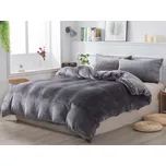 XPOSE® Prodloužené mikroplyšové povlečení JORGA Exclusive - tmavě šedé 140x220 cm, 70x90 cm, Mikroplyš + Prodloužená možnost vrácení zboží do 50 dnů