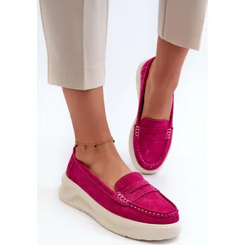 Dámské mokasíny Dámské Semišové Mokasíny Filidia Barva: Růžová, Velikost: 37