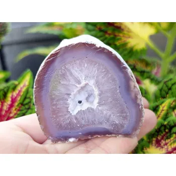 Přírodní kámen Achát šedý geoda s dutinkou 160g (Brazílie)