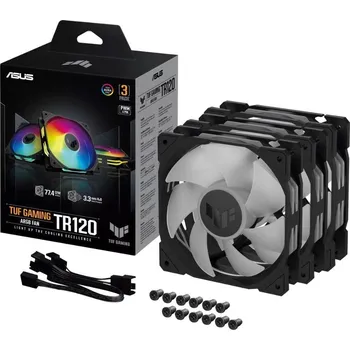 Počítačové chlazení ASUS ventilátor TUF GAMING TR120 ARGB, 3x120mm, černá