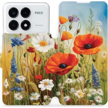 Pouzdro na mobilní telefon Flipové pouzdro Mobiwear - Xiaomi Poco F6 Pro 5G - VP43S Letní louka (Knížkové flip pouzdro, obal, kryt na mobil Xiaomi Poco F6 Pro 5G - VP43S Letní louka, materiál Umělá kůže + TPU - ochrana 360°, stojánek, silikonová vanička, magnetické zavírání)