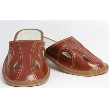 Pánské pantofle Pánské kožené papuče Model 1D, VELIKOST 42