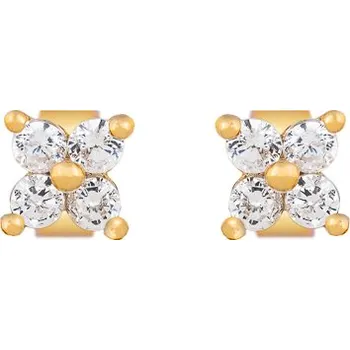 Náušnice franco bene Zirkonové květiny - pozlacené náušnice | 881