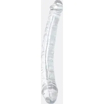 Dildo Oboustranné dildo DK Toys Double Trouble 37,5 cm - Průhledná