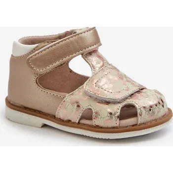 Dívčí sandály Dětské Vzorované Sandálky Na Suchý Zip Maellita Barva: Zlatá, Velikost: 26