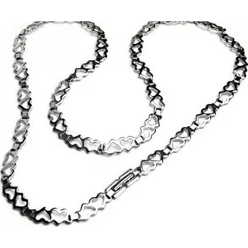 Řetízek Prosperk Řetízek ocelový dámský se srdíčky S1803