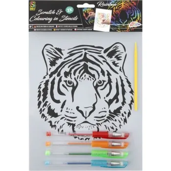 Výtvarná sada Škrabací papíry se šablonami - lev s orlem, 32x21cm, 1bal