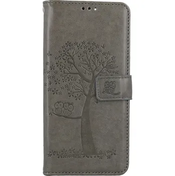 Pouzdro na mobilní telefon Pouzdro Xiaomi Redmi Note 13 Pro knížkové Šedý strom sovičky (kryt neboli obal na Xiaomi Redmi Note 13 Pro)