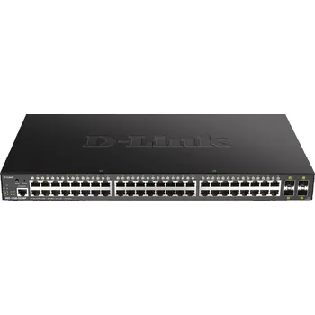 Síťový prvek D-Link DGS-1250-52XMP 52-Port Gigabit Smart PoE Switch, 48x GbE PoE+, 4x SFP+, PoE 370W