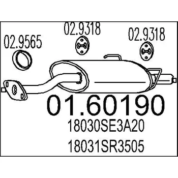 Výfukový systém Zadní tlumič výfuku MTS 01.60190