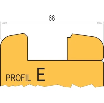 Frézka Sada nožů E HL (profil+kontraprofil), na domovní dveře bez čepování