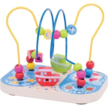 Hračka Bigjigs Baby Dřevěný motorický labyrint moře - poškozený obal, BB127-sleva