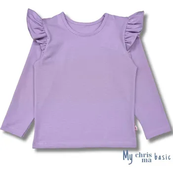 Dívčí tričko Chrisma Dívčí triko s volánem 24902 barva: fialová, Rozměr: 98
