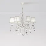 Lustr Maytoni Grace, bílý, 6 světel, organza, E14 bílá, zlatá, průhledná 6 x 40 W - Doprava zdarma