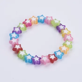 Náramek Náramek, natahovací, AKRYLOVÉ BAREVNÉ HVĚZDIČKY, 4,5 cm, 1 kus