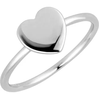 Prsten EVOLUTION GROUP CZ Stříbrný prsten lesklé srdce - velikost 54 - 65015