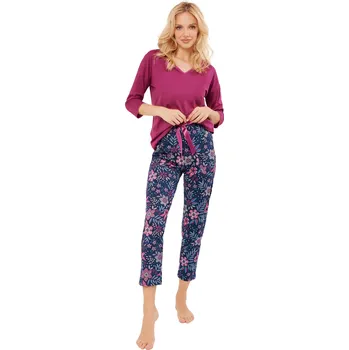 Dámské pyžamo Dámské pyžamo ITALIAN FASHION FOLK 3/4+7/8 ostružina/print L 0