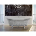 Vana AMELIA Glam 190x77 cm volně stojící oválná univerzální stříbrná+bílá nožičky chrom VANALI190CG2