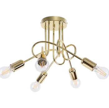 Sollux SL.1438 - Přisazený lustr LOOP 5xE27/15W/230V zlatá